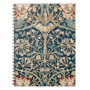 Caderno Espiral William Morris Antigo Floral Madressilva