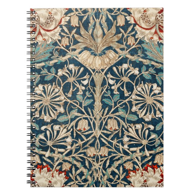 Caderno Espiral William Morris Antigo Floral Madressilva (Frente)