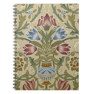 Caderno Espiral William Morris Brocade Floral Wallpaper Padrão