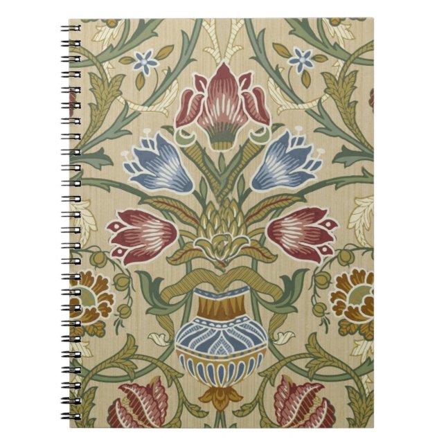 Caderno Espiral William Morris Brocade Floral Wallpaper Padrão (Frente)