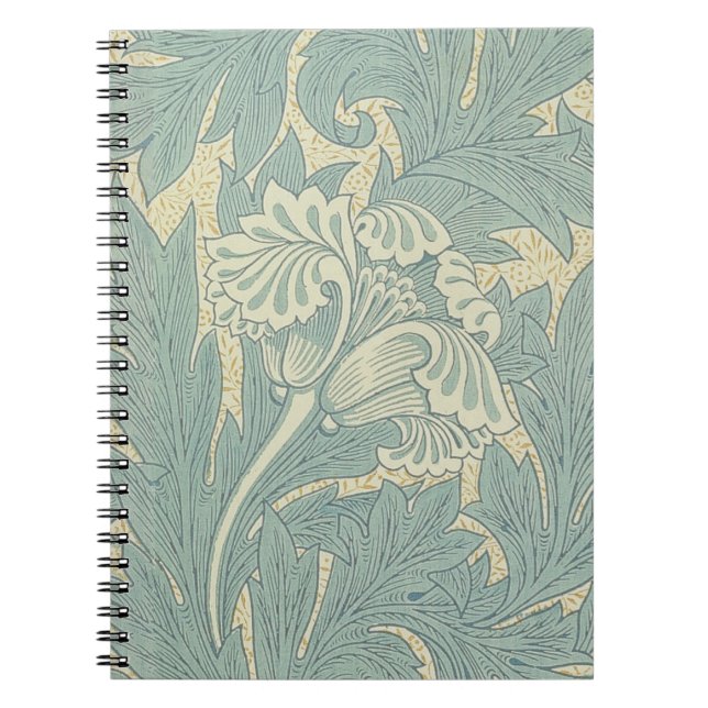 Caderno Espiral William Morris Classic Tulip Blue Floral (Frente)