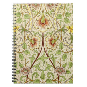 Caderno Espiral William Morris Daffodil Classic Flower Wallpaper