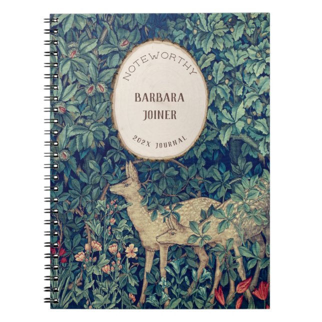 Caderno Espiral William Morris Deer & Cabin Guest Welcome (Frente)