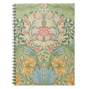 Caderno Espiral William Morris Flor de Murta Floral Botânico