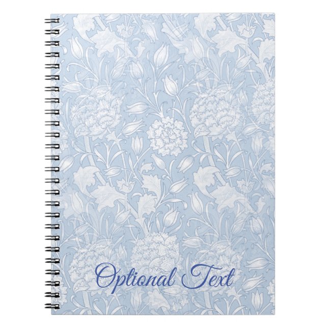 Caderno Espiral William Morris Floral Patterno em Azul (Frente)