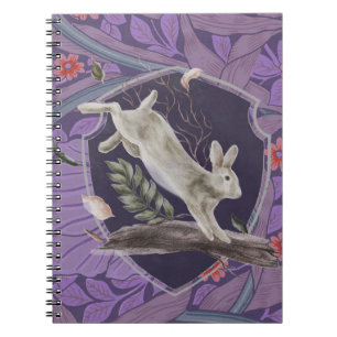 Caderno Espiral William Morris Forest Rabbit Floral Art Nouveau