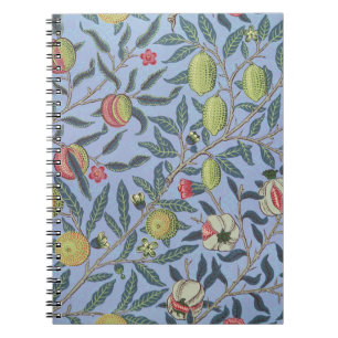 Caderno Espiral William Morris Fruta Pomegranate Blue Ornament