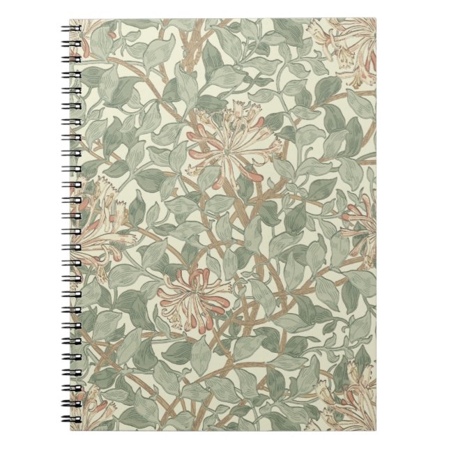 Caderno Espiral William Morris Honeysuckle Flower Wallpaper (Frente)
