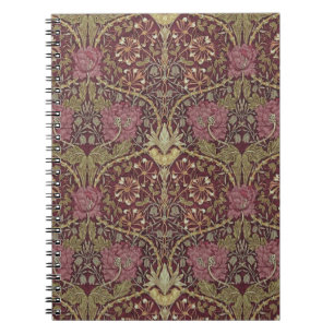 Caderno Espiral William Morris, Honeysuckle, padrão floral, arte
