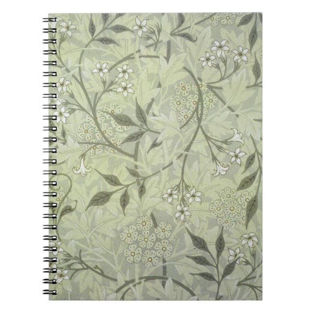 Caderno Espiral William Morris Jasmine Fllower Wallpaper Art (Frente)