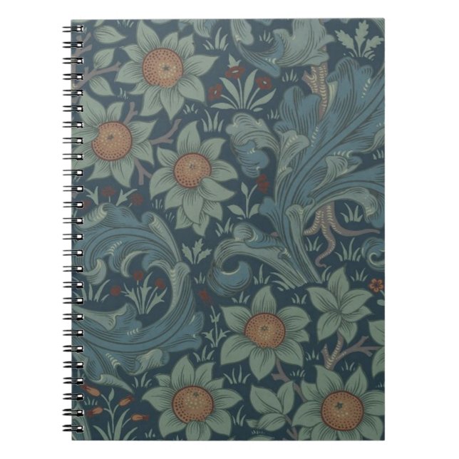 Caderno Espiral William Morris Orchard Pattern Art (Frente)