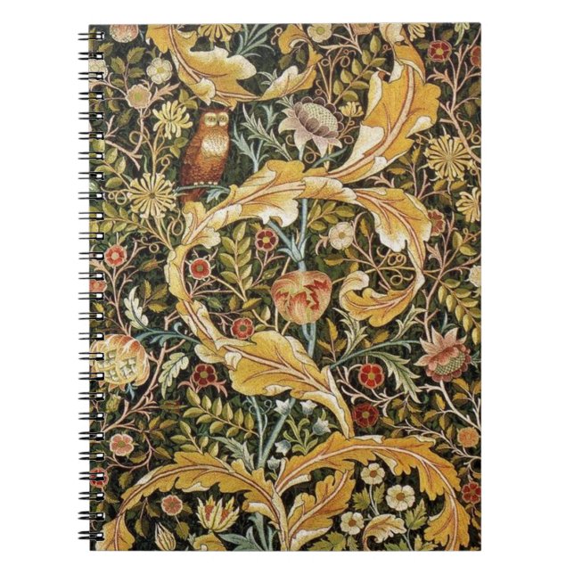 Caderno Espiral William Morris Owl an Acanthus (Frente)