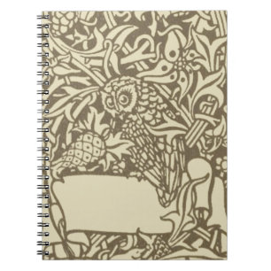 Caderno Espiral William Morris Owl Floral Vintage Design