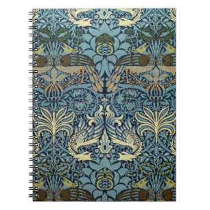 Caderno Espiral William Morris Pavão e Dragão Desenho Tecido