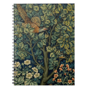 Caderno Espiral William Morris Pheasant Bird Tree Woodland