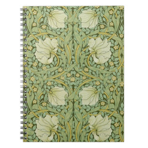 Caderno Espiral William Morris Pimpernel Floral Blue Wallpaper