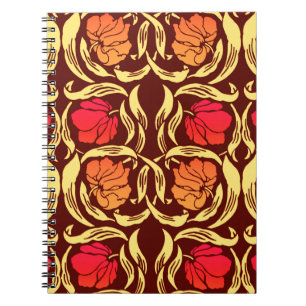 Caderno Espiral William Morris Pimpernel, Rust Orange e Brown