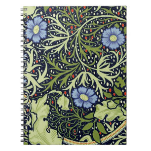 Caderno Espiral William Morris Seaweed Flor Antiquado