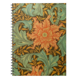 Caderno Espiral William Morris Solteiro Stem Pattern Art Nouveau