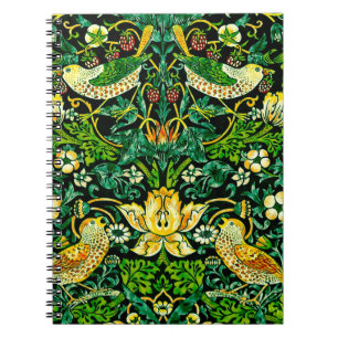 Caderno Espiral William Morris Strawberry Thef Green And Orange