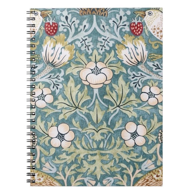 Caderno Espiral William Morris Strawberry Thief Light Design (Frente)