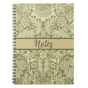 Caderno Espiral William Morris Sunflower Green Flower