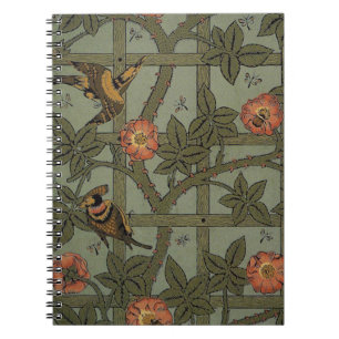 Caderno Espiral William Morris Trellis Wallpaper Art
