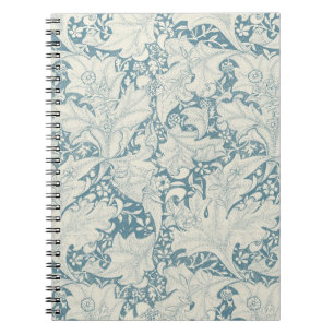 Caderno Espiral William Morris Wallflower Blue damask