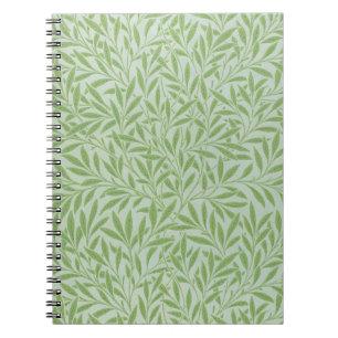 Caderno Espiral William Morris Willow Flor Clássico Verde