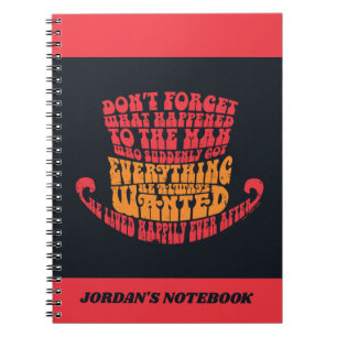 Caderno Espiral Willy Wonka Hat Typografia