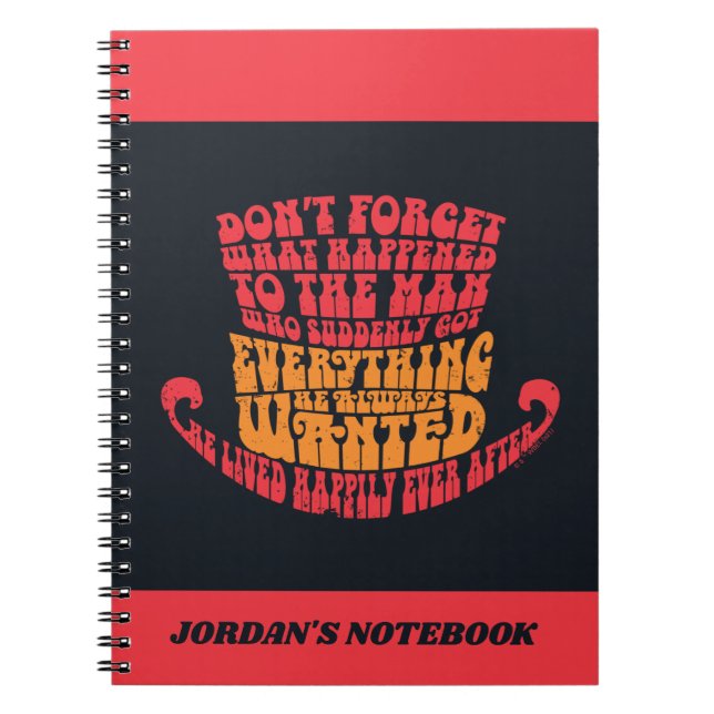 Caderno Espiral Willy Wonka Hat Typografia (Frente)