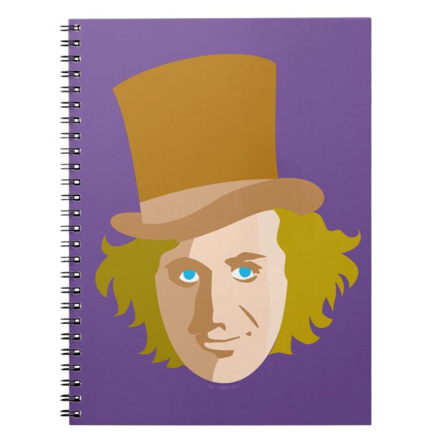 Caderno Espiral Willy Wonka Stenciled Face Graphic (Frente)