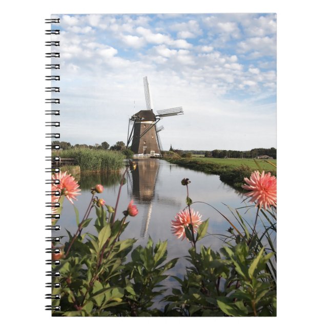 Caderno Espiral Windmill and flowers in Holland notebook (Frente)