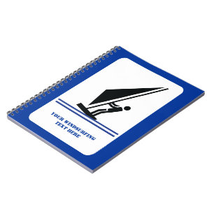 Caderno Espiral Windsurfer em preto conselho, personalizado de nav