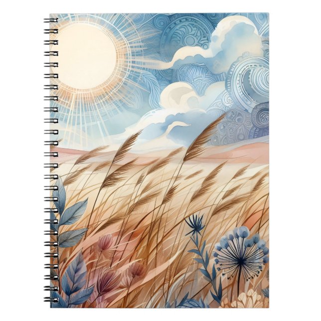 Caderno Espiral Windy Day Rustic Boho Mountain Prairie (Frente)