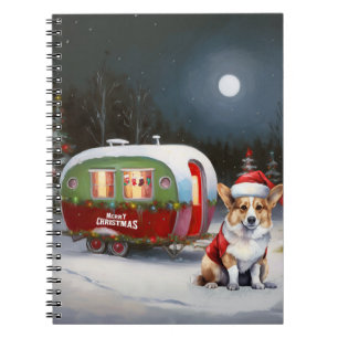 Caderno Espiral Winter Corgi Caravan Christmas Adventure