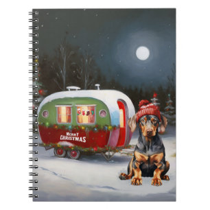 Caderno Espiral Winter Doberman Caravan Christmas Adventure