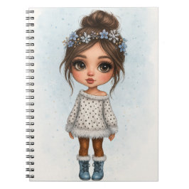 Caderno Espiral Winter Snowflake Girl Notebook
