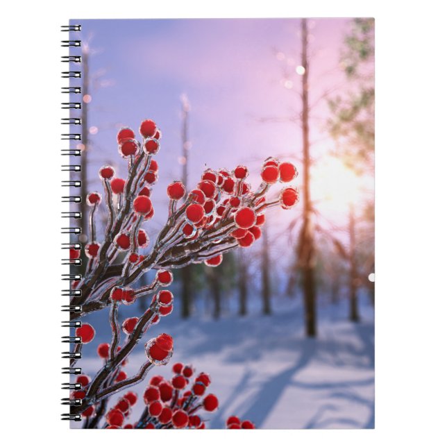 Caderno Espiral Winterberry no notebook de gelo (Frente)