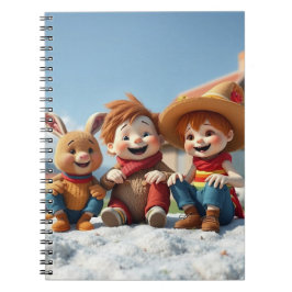 Caderno Espiral Winterfreunde im Glück