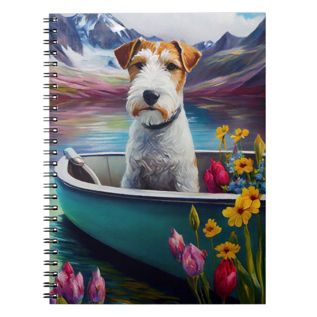 Caderno Espiral Wirefox Terrier em um remo: Uma aventura cênica (Frente)