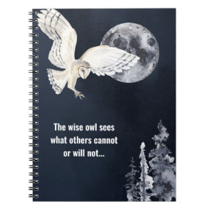 Caderno Espiral Wise Owl Silver Full Motivational Say