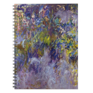 Caderno Espiral Wisteria (metade esquerda) por Claude Monet