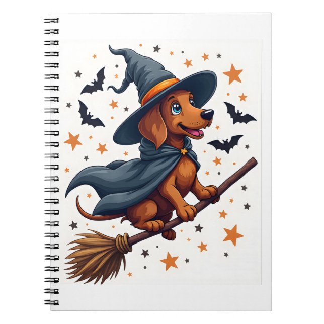 Caderno Espiral Witchy Dachshund Delight (Frente)