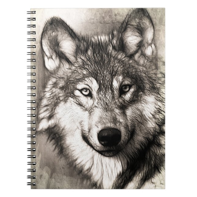 Caderno Espiral Wolf Drawing (Frente)