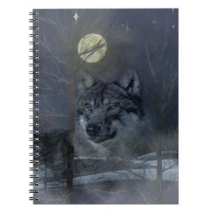 Caderno Espiral Wolf Spirit Moon Night