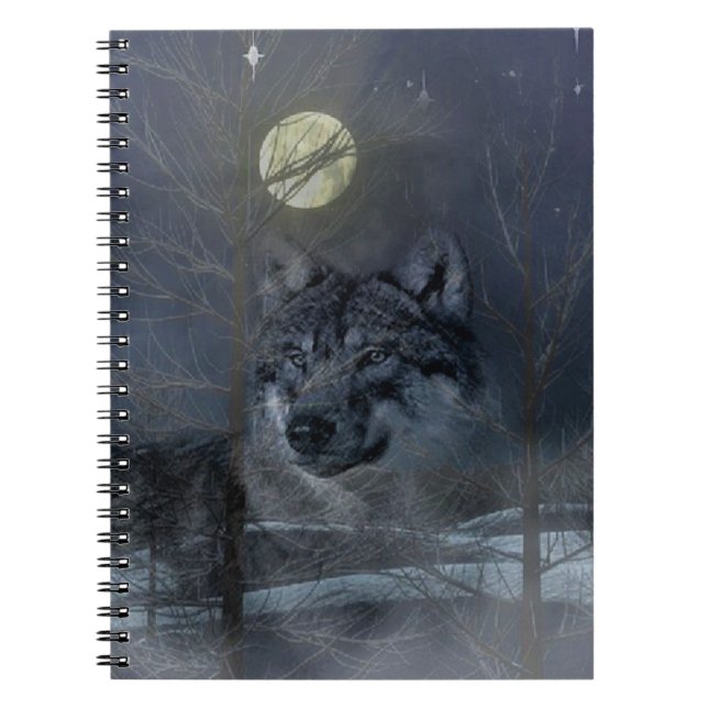 Caderno Espiral Wolf Spirit Moon Night (Frente)
