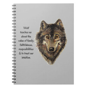 Caderno Espiral Wolf totem Inspiration Spirit Guide