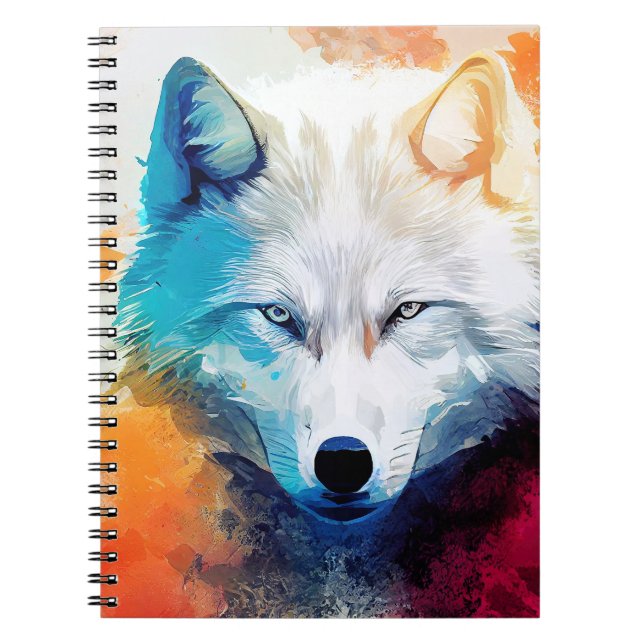 Caderno Espiral Wolf Wild Nature - Pintura De Cor Animal (Frente)