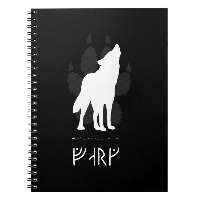 Caderno Espiral Wolf with viking runes (Frente)